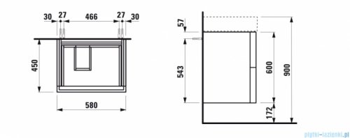 Laufen KARTELL szafka pod umywalkę 58x45cm biały mat H4075580336401