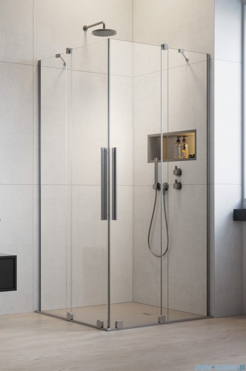 Radaway Furo Brushed Nickel  KDD kabina 90x100cm szczotkowany nikiel 10105090-91-01L/10105100-91-01R