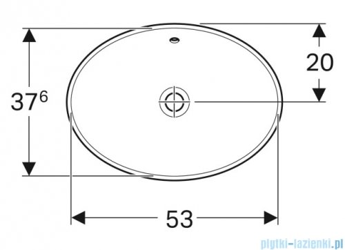 Geberit VariForm Umywalka owalna wpuszczana w blat 55x40cm 500.716.01.2