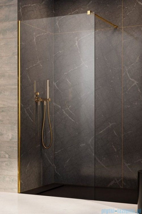 Radaway Modo New Gold II kabina Walk-in 135x200 złoty połysk/szkło przejrzyste 389135-09-01