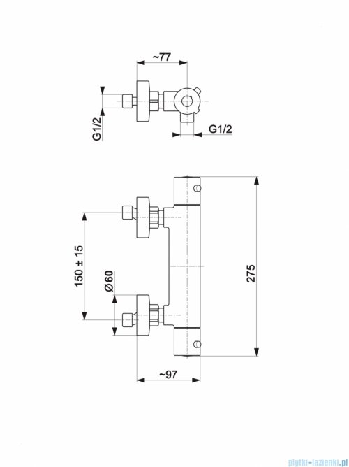 KFA MOZA CHROM bateria termostatyczna prysznicowa 5736-010-00