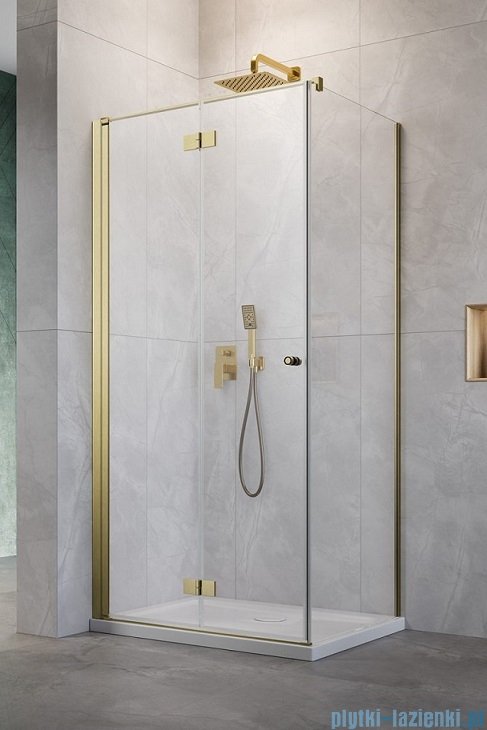 Radaway Nes KDJ B Brushed Gold kabina 80x75 lewa szczotkowane złoto 10025080-99-01L/10039075-01-01