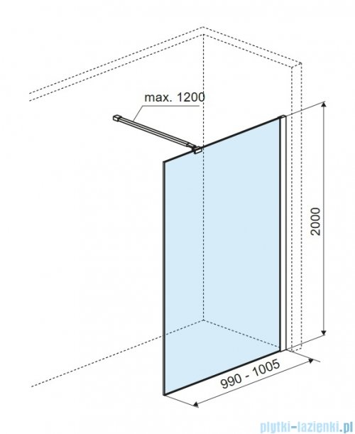 Excellent Vidoq Walk-in ścianka prysznicowa prosta 100x200 cm, złoty połysk KAEX.1506.1000.LP.GL