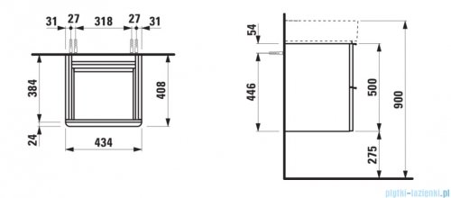 Laufen Space szafka pod umywalkę 43x38 cm biały mat H4101021601001