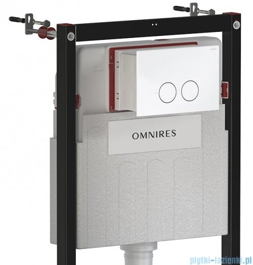 Omnires Flush Set Strongframe stelaż podtynkowy do WC przycisk spłukujący biały połysk STFWC1M-RBP