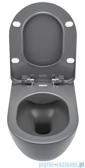 Deante Peonia Zero miska wisząca bez kołnierza z deską wc antracyt/titanium CDEDDZPW
