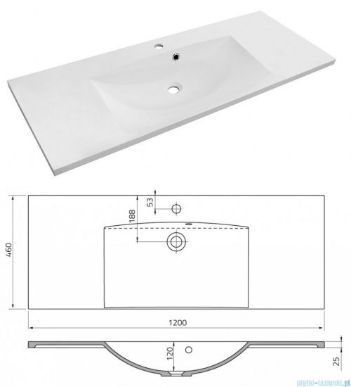 Oristo Siena szafka z umywalką Amelia 120x50x45 szary mat OR45-SD2S-120-12/UME-AM-120-92-C
