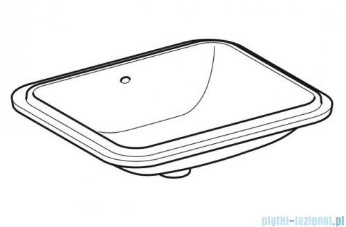 Geberit VariForm Umywalka z przelewem 58x49cm szkliwiony spód 500.765.01.2