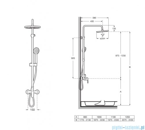 Roca Victoria zestaw prysznicowy chrom A5A9A4FC00