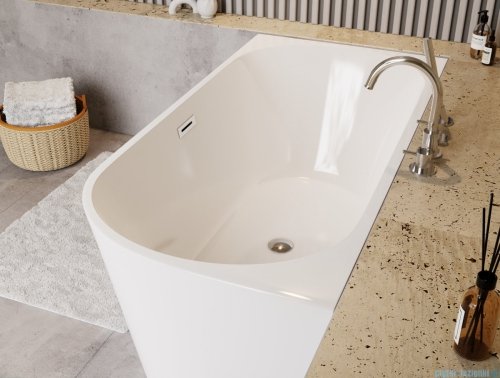 The North Bath Calia wanna wolnostojąca przyścienna lewa 150x75cm + syfon Klik-klak 6845-1501L