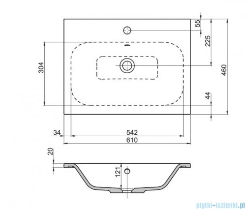 Oristo Are umywalka meblowa konglomeratowa 60x46cm UME-AR-60-92