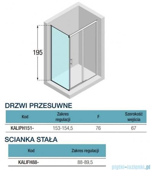 Novellini Kali PH+FH kabina 155x90 profile czarne KALIPH151-1H/KALIFH88-1H