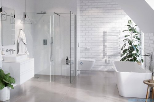 Excellent Vidoq walk-in kabina prysznicowa gięta, ścianka prosta 120cm, ścianka gięta 93cm chrom KAEX.1507.K.1200.0930.CR