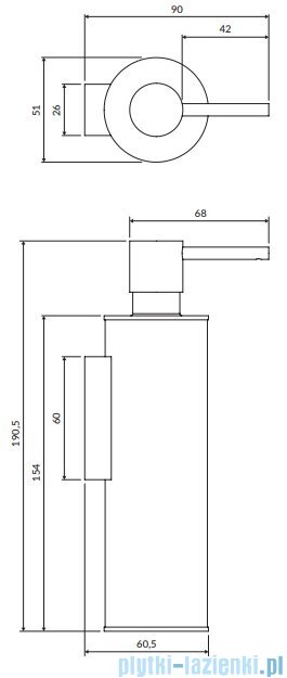 Omnires Modern Project Dozownik mydła w płynie wiszący złoty MP60721GL