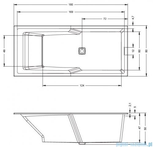 Riho Still Shower wanna prostokątna 180x80cm z hydromasażem Air lewa B103006005