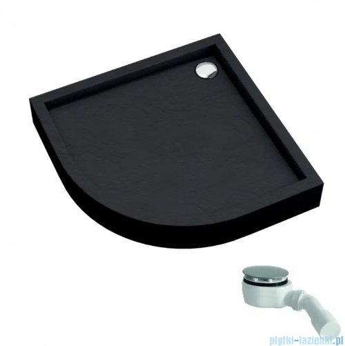 Schedpol Schedline Favory Plus brodzik półokrągły 80x80x16cm Black Stone 3ST.F1O-8080/C/ST
