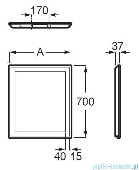 Roca Irida lustro łazienkowe Led 80x70cm A812341000