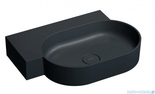 Omnires Ovo M+ umywalka nablatowa/wisząca lewa 64x44 cm black lava mat OVO645UWLBLV