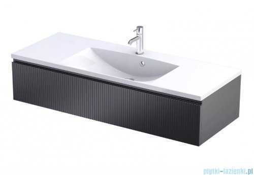 Oristo Brylant szafka podumywalkowa wisząca Ryflowana 120x25x45 czarny mat OR36-SD1S-120-8R