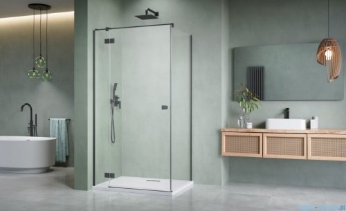 Radaway Essenza Kdj Brushed GunMetal kabina 100x110cm lewa szczotkowany grafit 1385040-92-01L/1384053-01-01