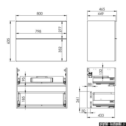 Elita Look szafka z umywalką 80x63x45cm Canela Oak 167254/145840