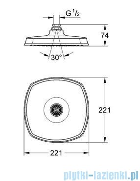 Grohe Rainshower® Grandera™ 210 prysznic ręczny jednostrumieniowy chrom/złoty 27974IG0