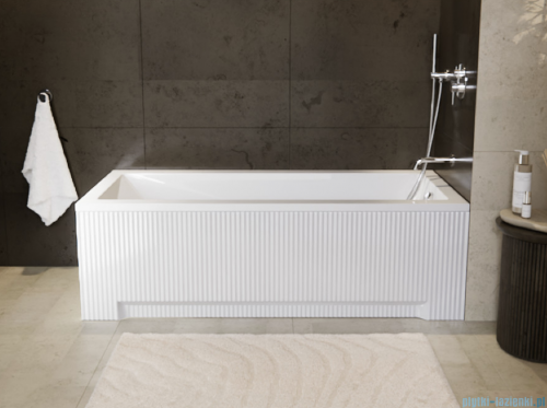 Besco Obudowa wanny prostokątnej UNI Ryfle White RYFLOWANA BIAŁA 140x70 cm  #OAP-140UNIR