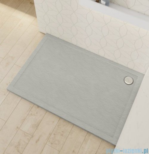 Schedpol Schedline Sharper Cement Stone brodzik prostokątny 80x120x4,5cm 3S.S1P-80120/CT/ST