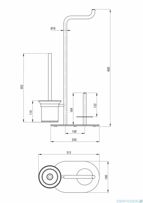  Deante SILIA Stojak na papier 3 funkcyjny brąz szczotkowany ADI_C732