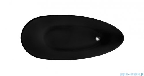 Besco Goya 160x70cm wanna wolnostojąca czarna + syfon klik-klak biały czyszczony od góry #WMD-160-GCW