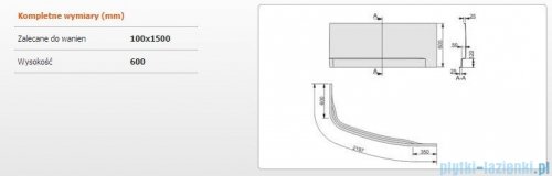 Sanplast Free Line obudowa do wanny prawa 100x150cm biała 620-040-1540-01-000