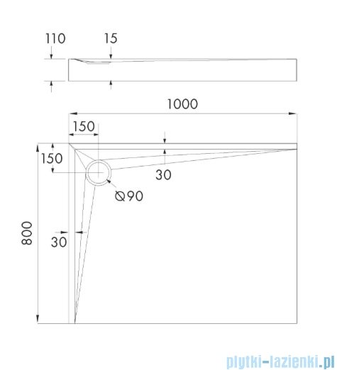Schedpol Schedline Solidstep brodzik prostokątny Biały 100x80x11cm 3ST.S1P-80100