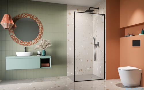 Radaway Modo F SL Black II kabina Walk-in 60x201,6cm prawa Czarna szkło przejrzyste 10419064-54-01R