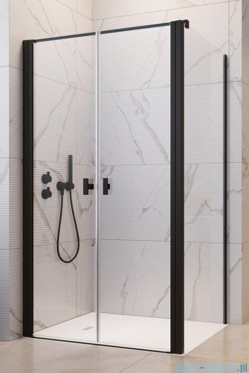 Radaway Nes 8 Black DWD+S kabina 90x80cm czarny mat/szkło przejrzyste 10081190-54-01/10080080-54-01