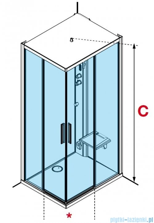 Novellini Glax 1 2.0 kabina standard 90x90 czarna G21A90M-1HH