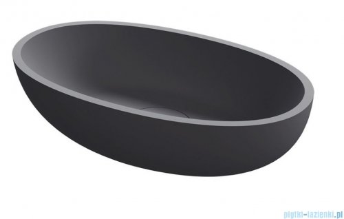 Riho Limited Escala owalna umywalka nablatowa 55x32x15 cm ANTARCYT MAT W030001080