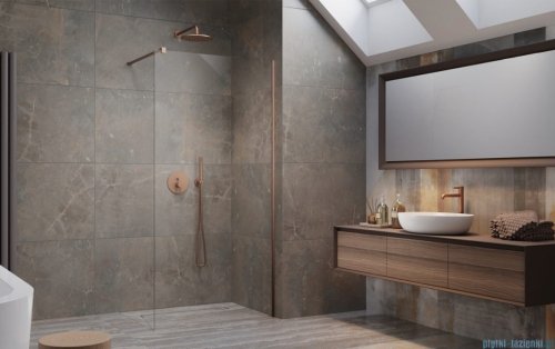Radaway Modo X Brushed Copper II kabina Walk-in 135x200 szczotkowana miedź/przejrzyste 10mm 389335-93-01