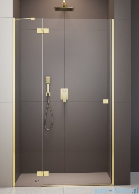 Radaway Essenza Gold Dwj drzwi wnękowe 90cm lewe złoty połysk/szkło przejrzyste 1385013-09-01L