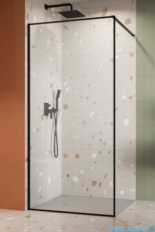 Radaway Modo F II Black kabina Walk-in 135x201cm Czarna szkło przejrzyste 10409135-54-01