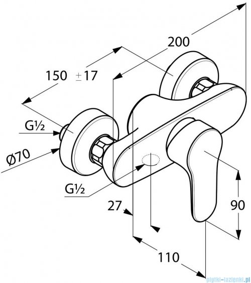 Kludi Objekta Jednouchwytowa bateria natryskowa DN 15 chrom 327640575