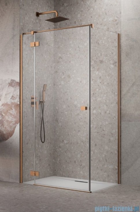 Radaway Essenza 8 Brushed Copper Kdj kabina 80x90cm lewa szczotkowana miedź 10480512-01-01L/10470237-93-01L/10113090-01-01