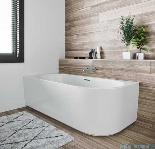 Riho Desire Corner LED wanna asymetryczna Riho Fall napełnianie przez przelew z oświetleniem prawa 170x77cm B156008005
