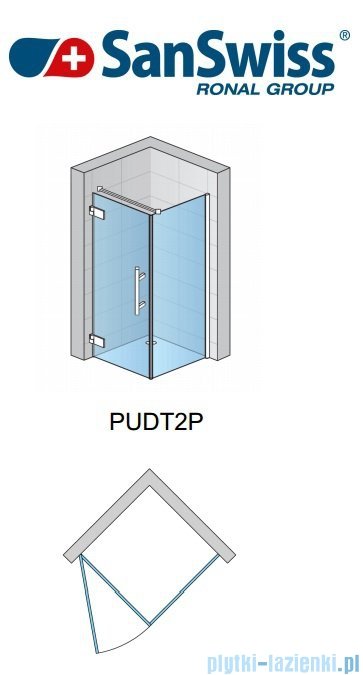 SanSwiss Pur PUDT2P Ścianka boczna 100cm profil chrom szkło przejrzyste PUDT2P1001007 