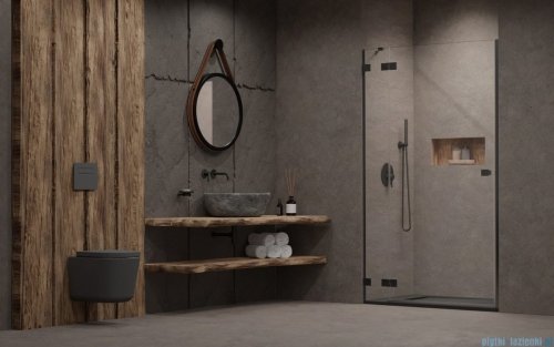 Radaway Essenza Pro Brushed GunMetal Dwj drzwi wnękowe 90cm lewe szczotkowany grafit 10099090-92-01L