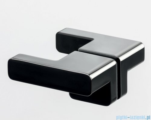 New Trendy Eventa Black Chrome drzwi wnękowe pojedyncze 90x200 cm przejrzyste prawe czarny połysk EXK-6130