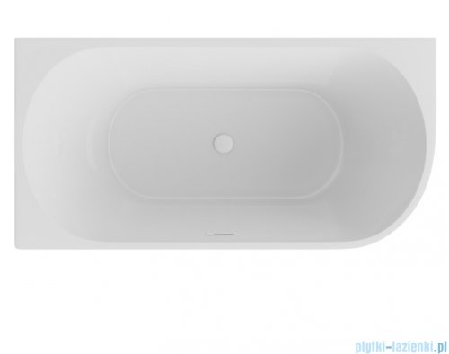 The North Bath Calia wanna wolnostojąca przyścienna lewa 170x80cm z przelewem i korkiem BIAŁYM 6845-1701LOEMBP