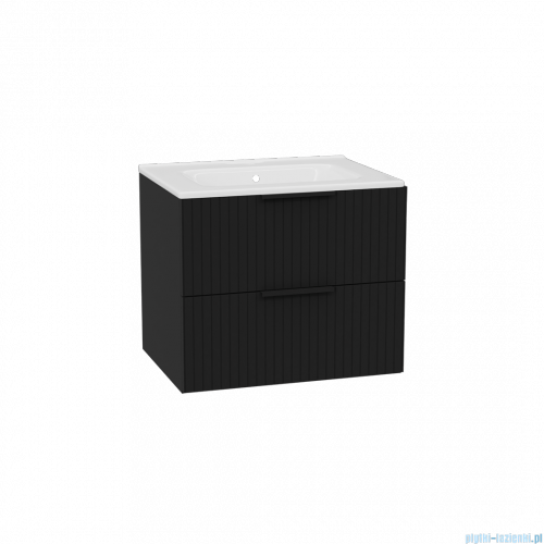 Excellent Tuto 2.0 szafka wisząca z umywalką PIK 60x50x46,5 cm front ryflowany czarny mat MLEX.2172.K.60.0365.BKBK