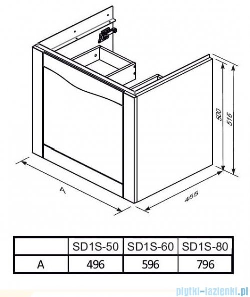 Oristo Skagen szafka z umywalką wisząca 79x50x45 biały mat OR49-SD1S-80-2/UME-AM-80-92