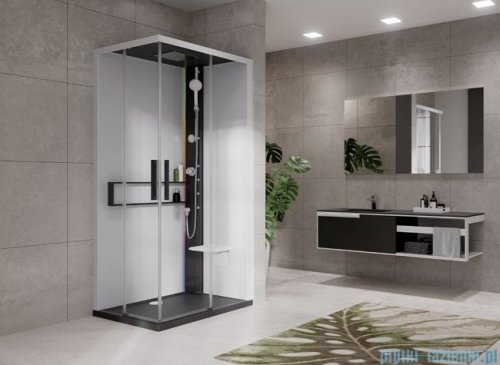 Novellini Glax 2 2.0 kabina z hydromasażem hydro plus 100x70 prawa czarna G22A107DM1L-1HU