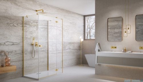 Radaway Essenza Gold Kdj+S kabina 70x100x70cm prawa złoty połysk szkło przejrzyste 1384048-01-01/1385022-09-01R/1384048-01-01